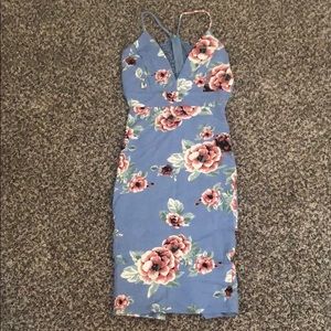 Never worn floral knee length fitted dress